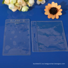 Soporte de tarjeta de identificación de plástico transparente
